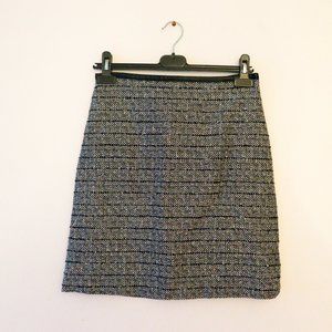SZ 4 Tristan Tweed & Leather Skirt